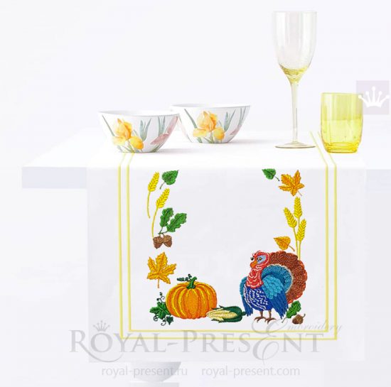 Набор осенних дизайнов машинной вышивки