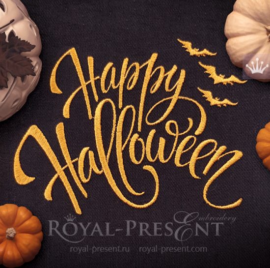 Надпись Хэллоуин Дизайн машинной вышивки