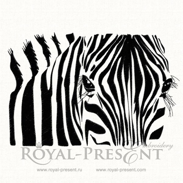 Дизайн машинной вышивки Зебра