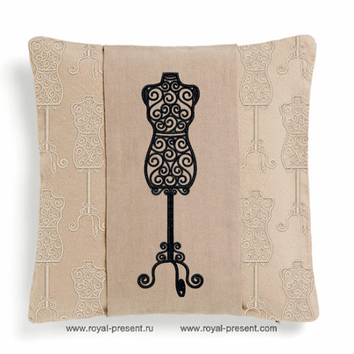 Дизайн машинной вышивки Винтажный манекен