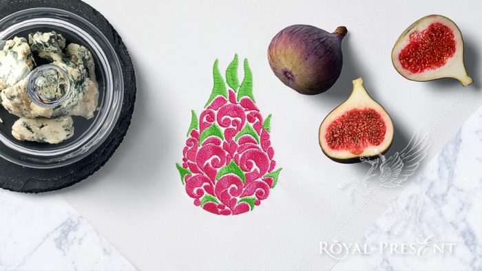 Орнаментальный Дизайн машинной вышивки Питайя