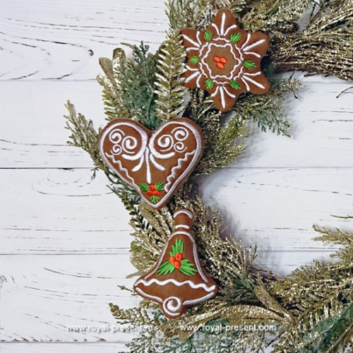 Новогодние дизайны машинной вышивки Пряники