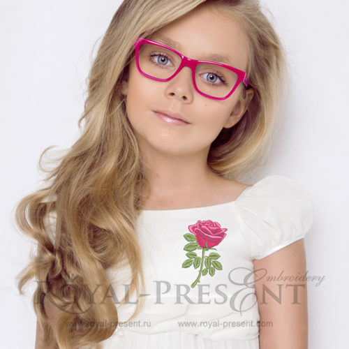 Дизайн машинной вышивки Красная роза