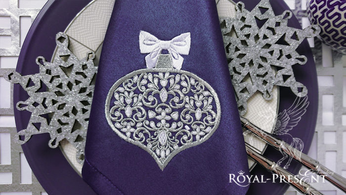 Дизайн машинной вышивки Рождественская Елочная Игрушка