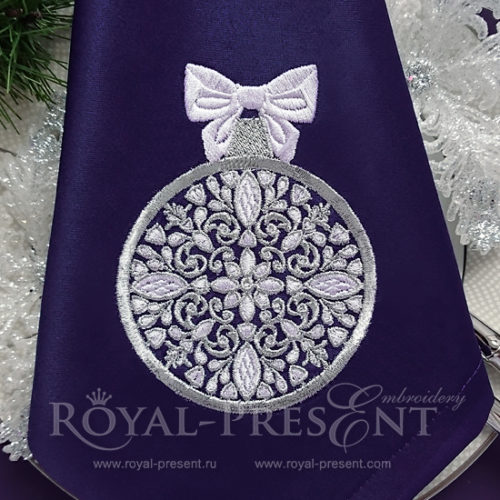 Дизайн машинной вышивки Рождественский шарик