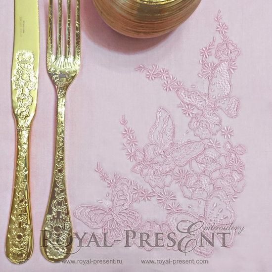 Схема машинной вышивки Ажурные бабочки