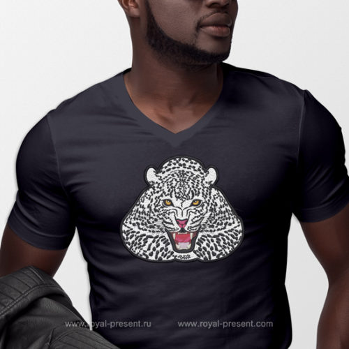 Аппликация для машинной вышивки Снежный Леопард