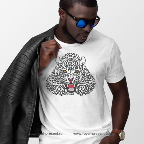 Дизайн машинной вышивки Снежный Леопард