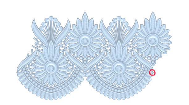 Стыковка бордюров в машинной вышивке