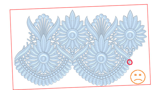 Стыковка бордюров в машинной вышивке