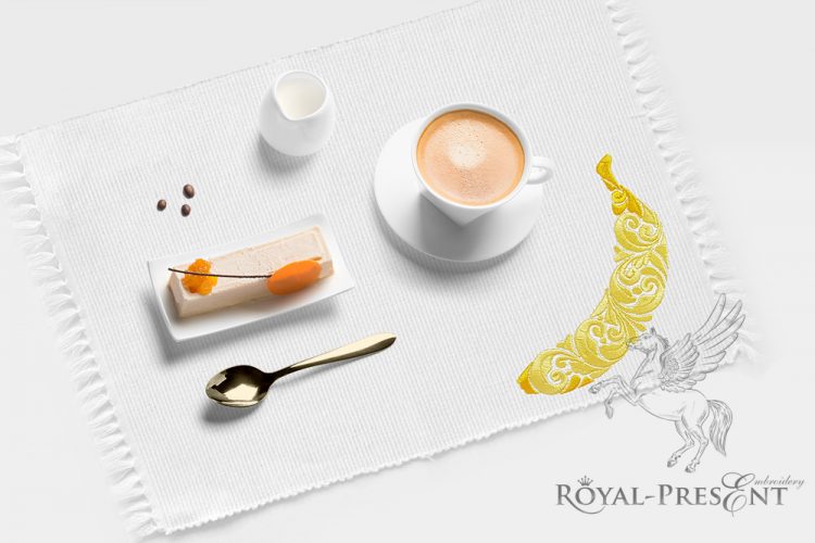 Дизайн машинной вышивки орнаментальный банан