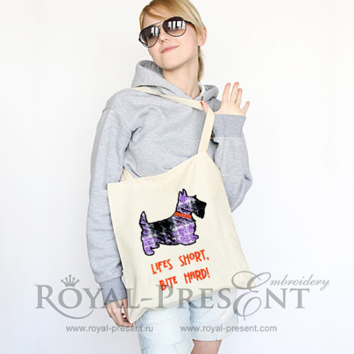 Аппликация для машинной вышивки Шотландский терьер