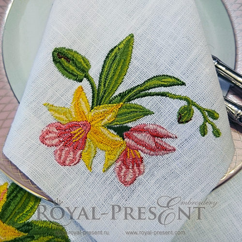 Дизайн машинной вышивки Букетик орхидей