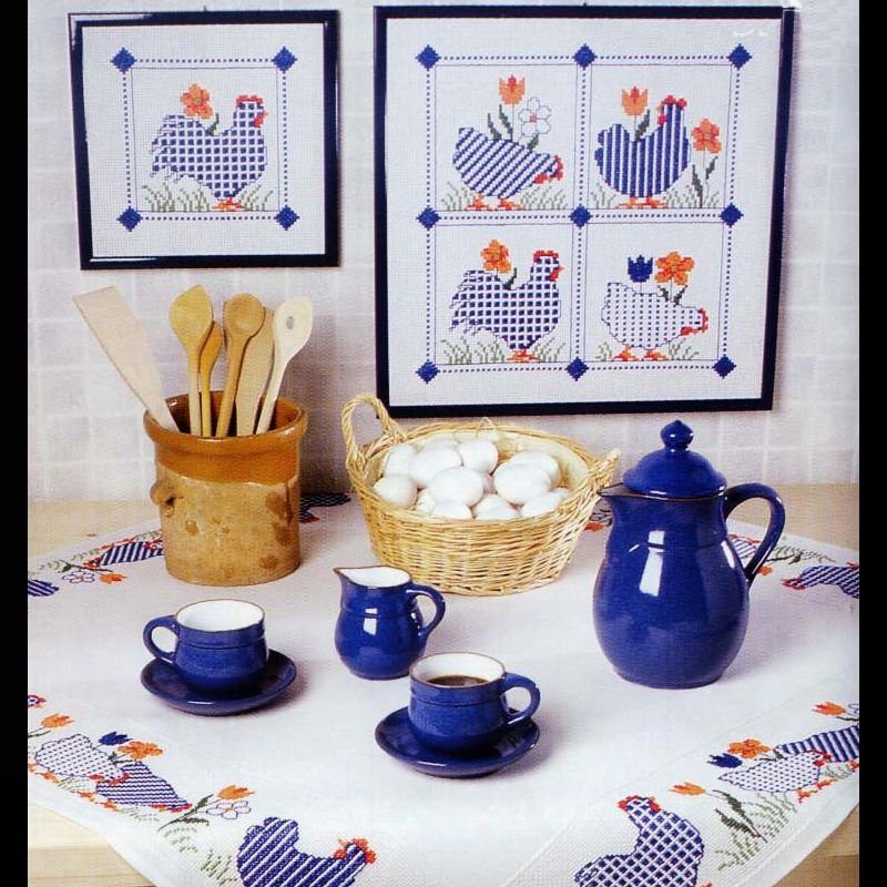 Дизайн для машинной вышивки крестом - Набор элементов для украшения стола к Пасхе