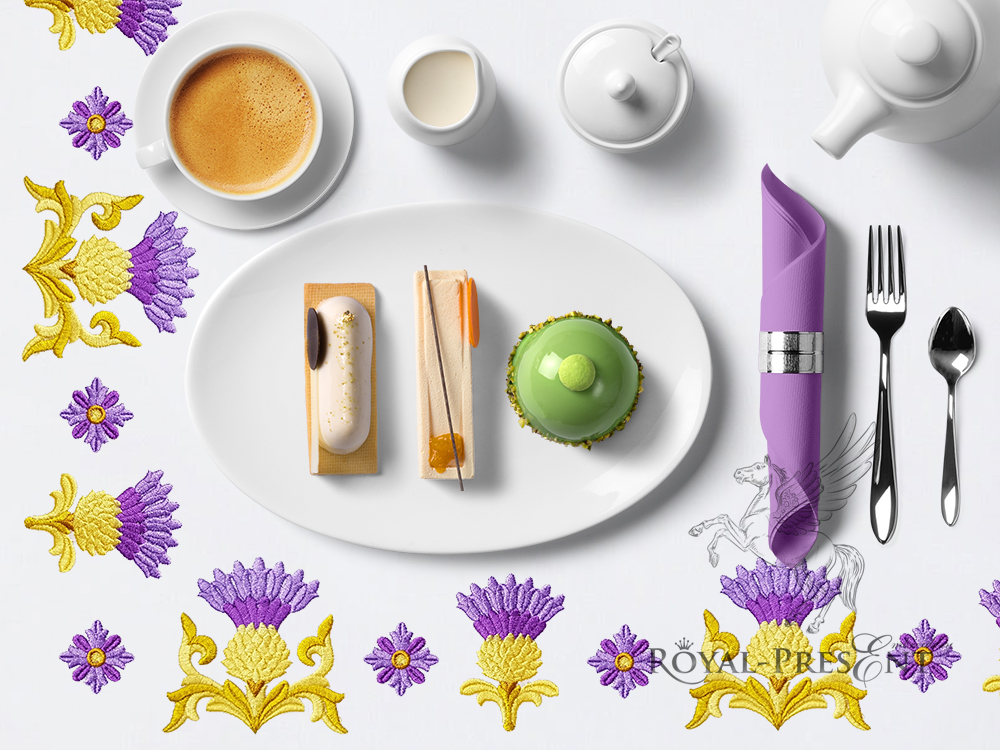 Набор дизайнов машинной вышивки Золотые Чертополохи