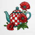 Чайник в красную клетку с Маками - 4 размера