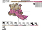 Дизайн машинной вышивки Влюбленные Мишки