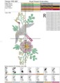 Дизайн машинной вышивки для горловины Журавль - 2 размера