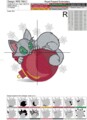 Котенок на новогодней игрушке Дизайн машинной вышивки - 3 размера