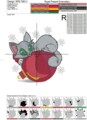 Котенок на новогодней игрушке Дизайн машинной вышивки - 3 размера