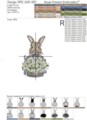 Кролик с подснежниками Пасхальный Дизайн машинной вышивки - 5 размеров