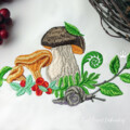 Лесные грибочки Дизайн машинной вышивки