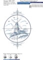 Мельница Делфтский Синий Дизайн машинной вышивки в голландском стиле - 5 размеров