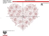 RedWork Сердце из роз - 6 размеров